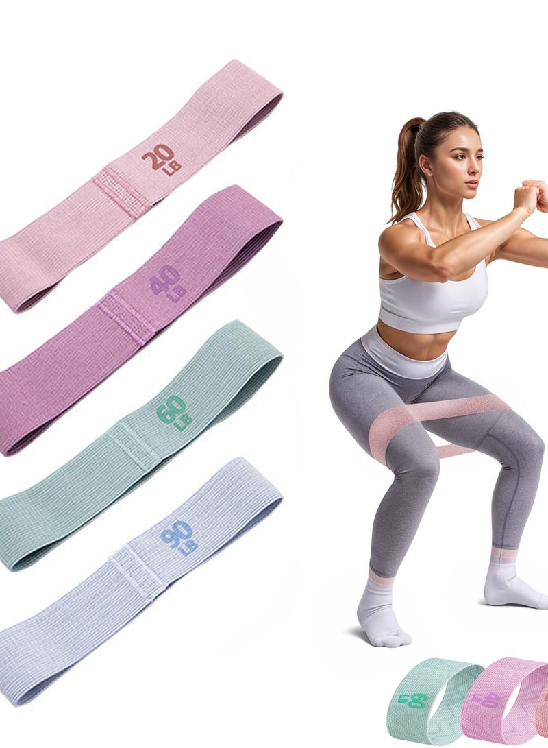 ZERIFAM Resistance Bands for Exercise, 4PCS Bands Set, Fabric Exercise Band for Women and Men Legs, Stretch Bands for Pilates, Yoga Starter Set, For Home, Sports, Working Out - Image 1