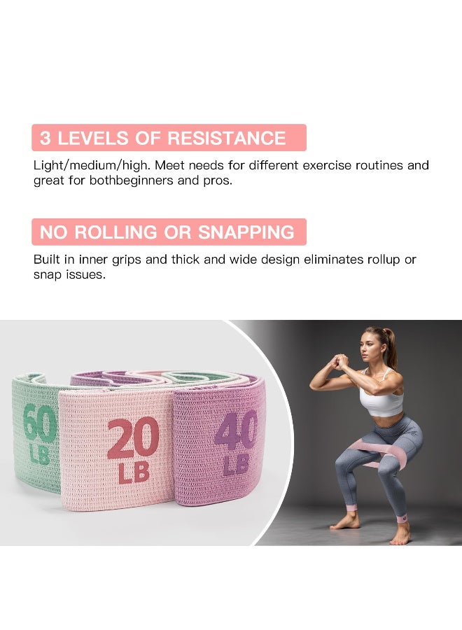 ZERIFAM Resistance Bands for Exercise, 4PCS Bands Set, Fabric Exercise Band for Women and Men Legs, Stretch Bands for Pilates, Yoga Starter Set, For Home, Sports, Working Out - Image 3