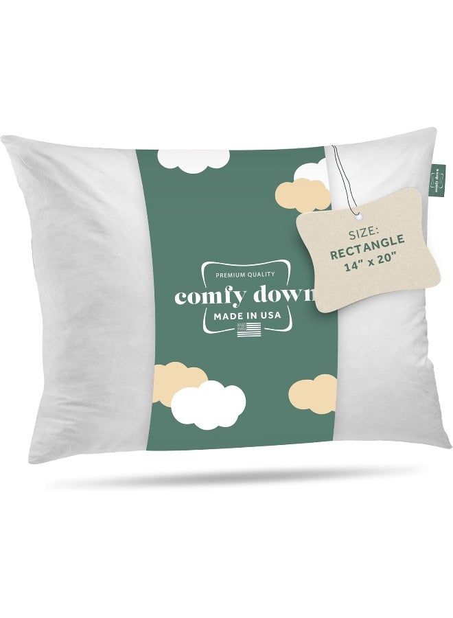 ComfyDown Decorative Throw Pillow Insert, Down and Feather Fill, 100% Cotton Cover, 233 Thread Count - Made in USA (14 X 20) - Image 1