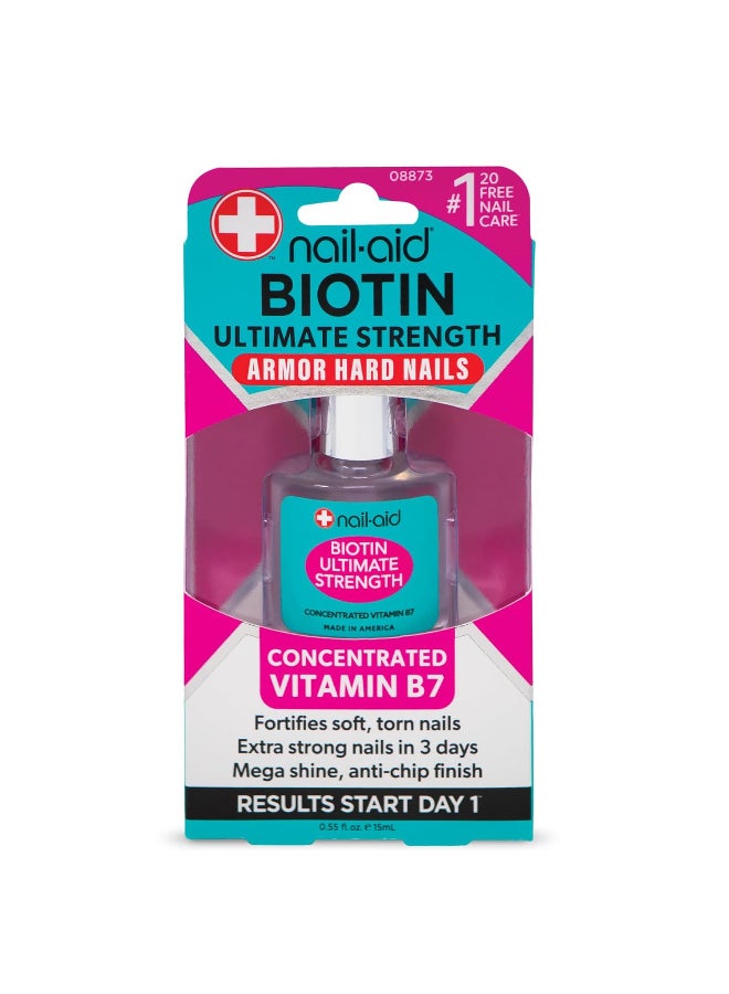 Nail-aid Biotin Ultimate Strength - Nail Treatment & Strengthener - Clear, 0.55 Fl Oz - Image 1