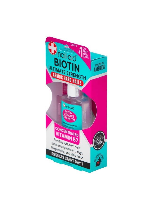 Nail-aid Biotin Ultimate Strength - Nail Treatment & Strengthener - Clear, 0.55 Fl Oz - Image 2