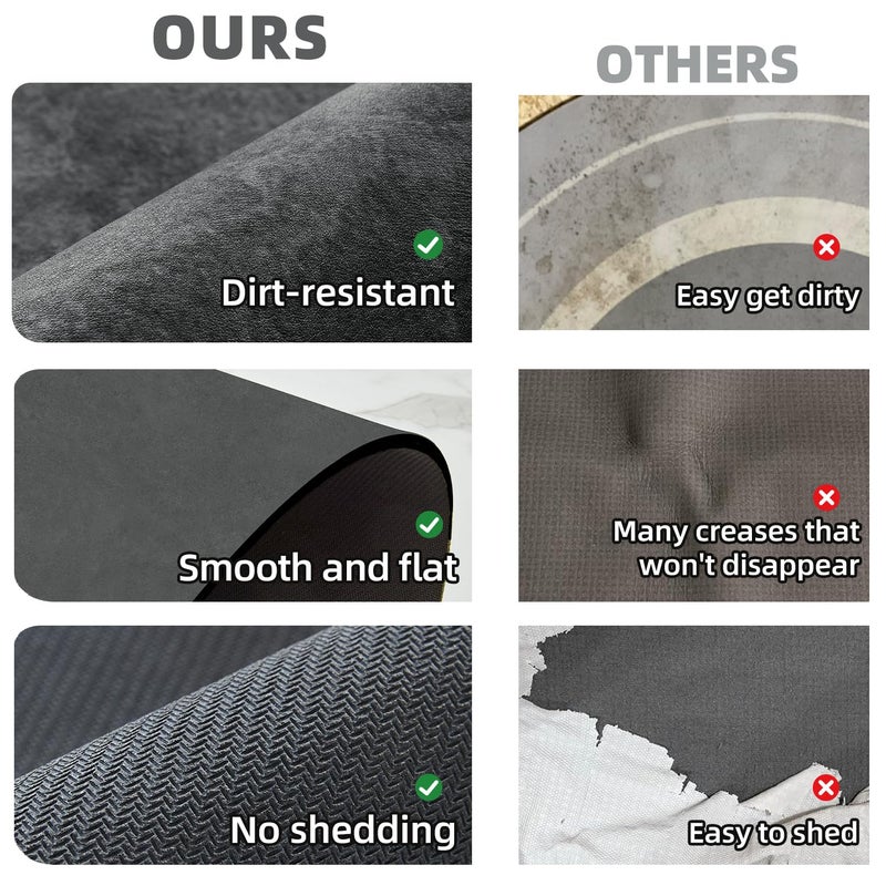 TYUU Bath Mat, Bathroom Rugs Non Slip Washable Thin Absorbent Quick Dry Bath Mat Fits Under Door Bathroom Floor Mat Perfect for Bath, Shower, or Sink 16"x24" Dark Grey - Image 5