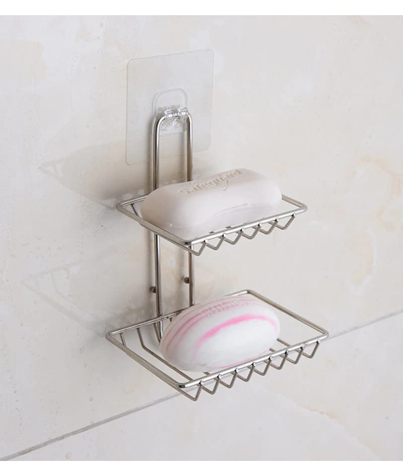 Shyam Enterprise Wall Mount Metal Sponge Holder with Hook Adhesive Shower Soap Holder Kitchen Sponge Box for Bathroom Soap Sponger Holder Kitchen Sink Organizer 1 PCS - Image 3