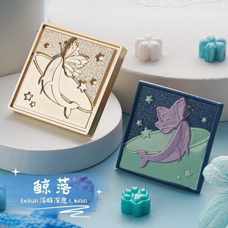 Original Fire Paint Seal Isolated Island Whale Series Diy Hand Account Manual Seal Greeting Card Invitation Card Fire Paint Seal - Image 1