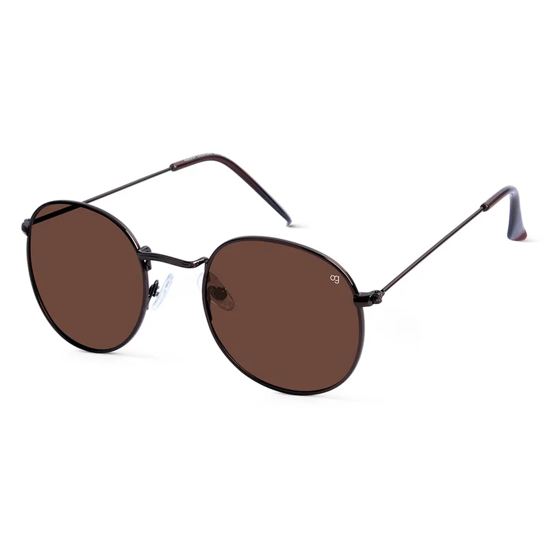 Woggles Brown Polarized Round Sunglasses