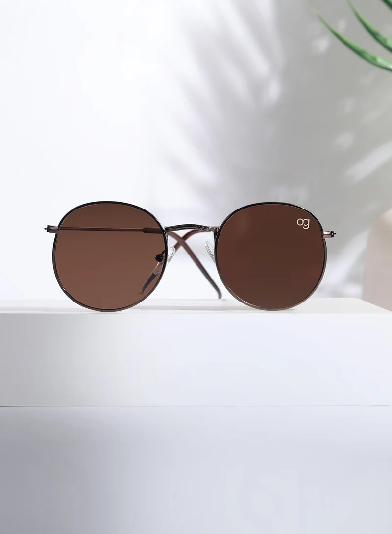 Woggles Brown Polarized Round Sunglasses