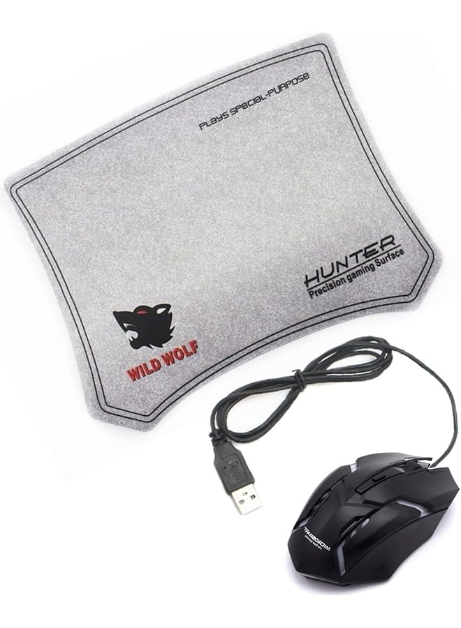 erorex Gaming Mouse Pad Fabric Surface Anti Slip Natural Rubber Base With Ultra Fast Optical Sensor Mouse Gray - Image 2