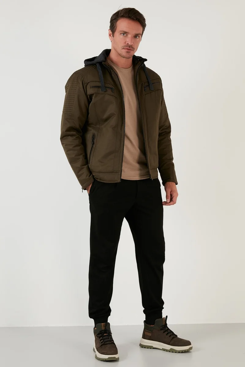 Buratti Slim Fit Plush Lined Removable Hooded Coat Men's COAT 5855031
