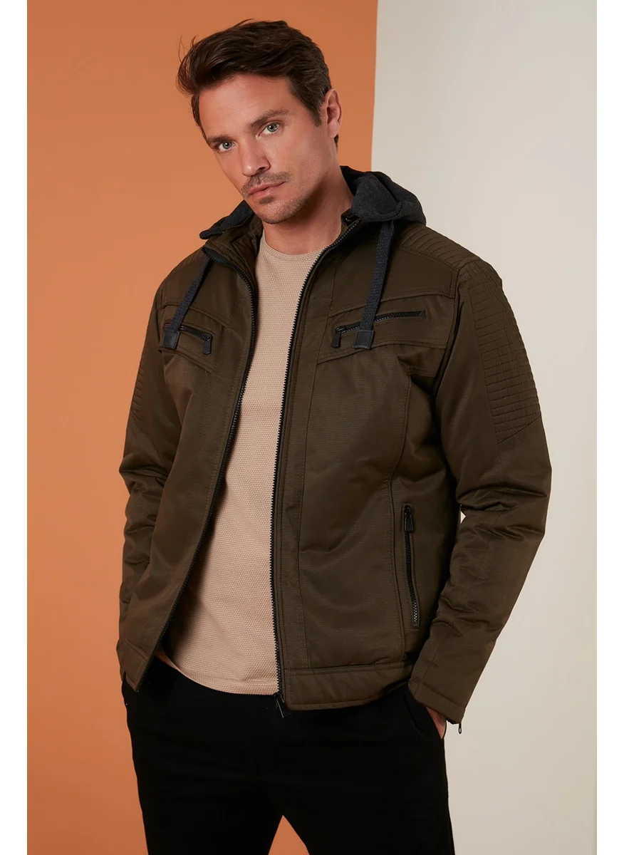 Buratti Slim Fit Plush Lined Removable Hooded Coat Men's COAT 5855031