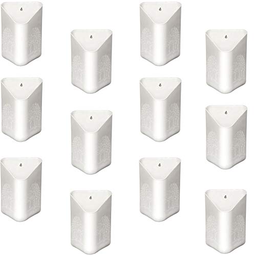 TechHark Wall Hanging Flower Pots for Home and Garden Decoration - Front H- 4", Back H- 6.5", Side Width- 5.5", Back W- 5" (Pack of 12) |White - Image 3