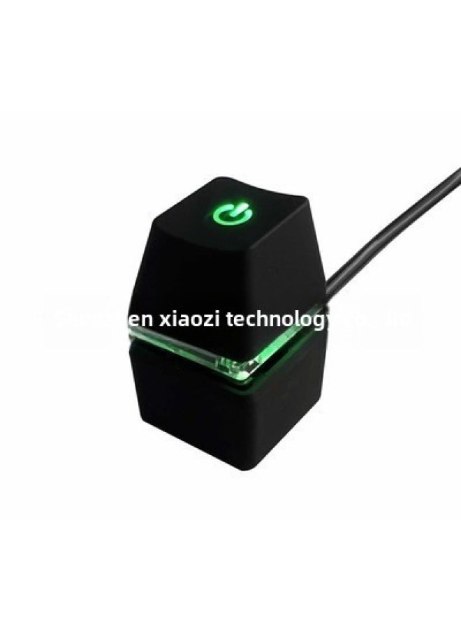 Generic - Desktop Computer Switch Extension Cable Internet Cafe Computer Startup Compact Button-Color:Black Shell Green 4 M Line - Image 1