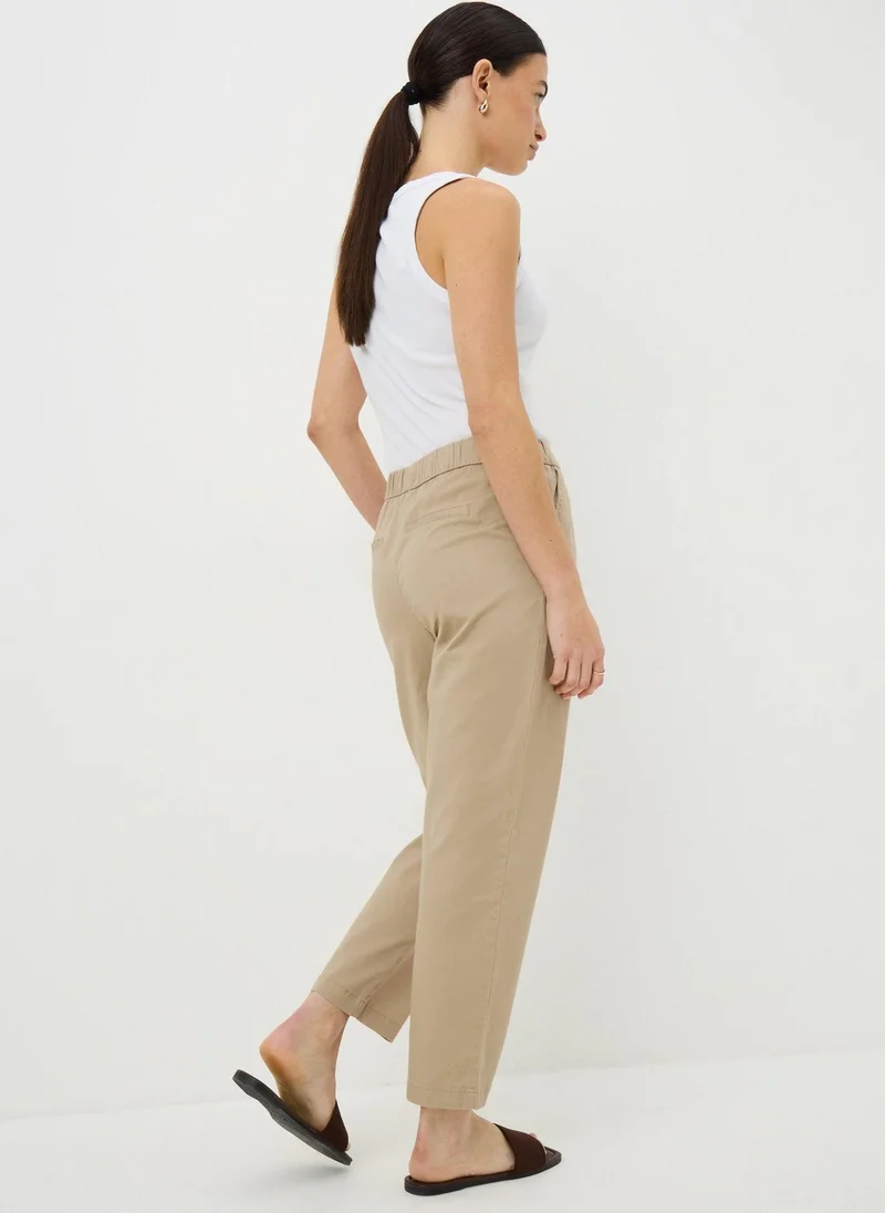 Matalan Beige Camel Pull On Tapered Trousers for Women | Best Price UAE