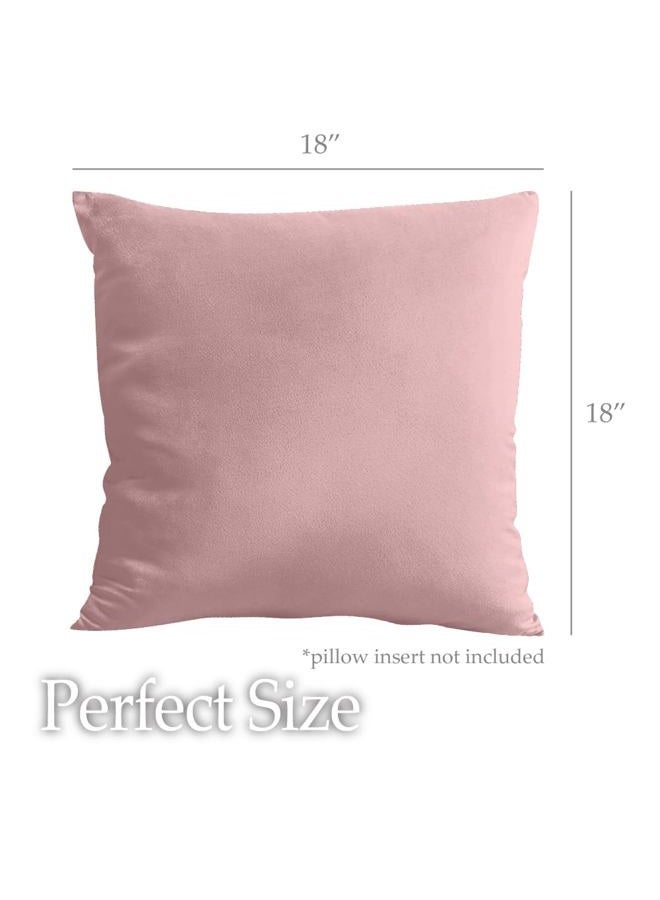 lalaLOOM Velvet Throw Pillow Covers, Set of 2, 18x18 Decorative Square Pillows Home Decor, Soft Accent Cases, Silky Machine Washable Pillowcases for Sofa, Couch, Bedroom, Living Room, Dusty Rose - Image 5
