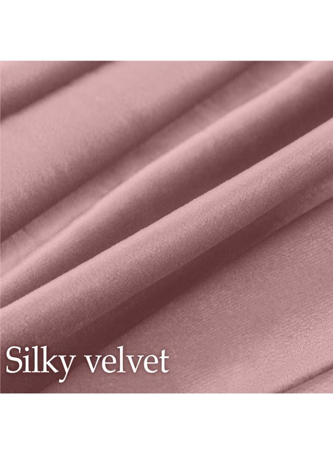 lalaLOOM Velvet Throw Pillow Covers, Set of 2, 18x18 Decorative Square Pillows Home Decor, Soft Accent Cases, Silky Machine Washable Pillowcases for Sofa, Couch, Bedroom, Living Room, Dusty Rose - Image 2