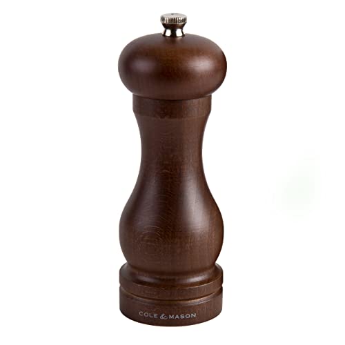 COLE & MASON Capstan Wood Salt Grinder - Wooden Mill Includes Precision Mechanism, 6.5 inch - Image 1