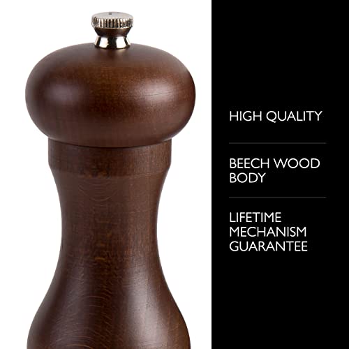 COLE & MASON Capstan Wood Salt Grinder - Wooden Mill Includes Precision Mechanism, 6.5 inch - Image 2