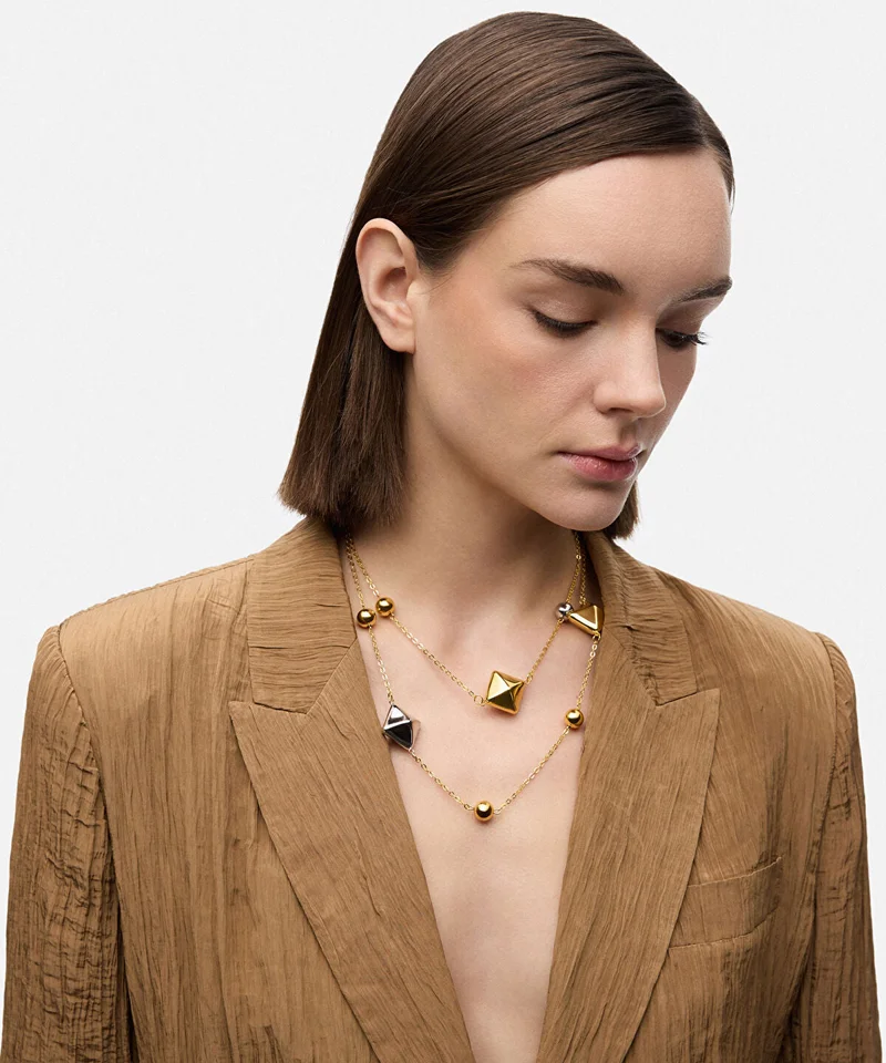 ابيكول Combined Two-Tone Necklace