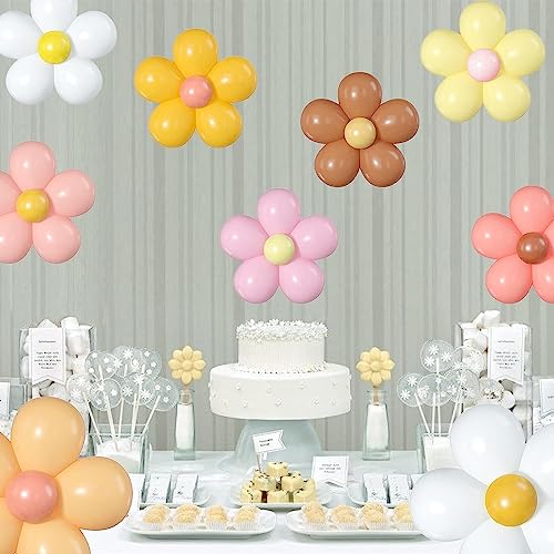 TOYXE Rubber Daisy Flower Balloons DIY Kit Party Decorations For Birthday Baby Shower Wedding Anniversary Set Of 104 Pcs, Multi - Image 4