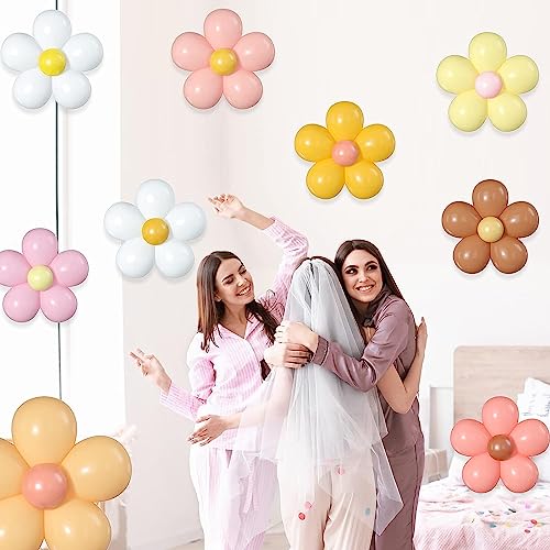 TOYXE Rubber Daisy Flower Balloons DIY Kit Party Decorations For Birthday Baby Shower Wedding Anniversary Set Of 104 Pcs, Multi - Image 3