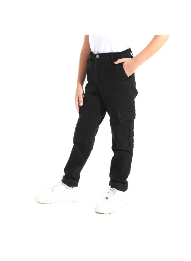 Andora Black Baggie with Sided Pockets Pants_Black - Image 2