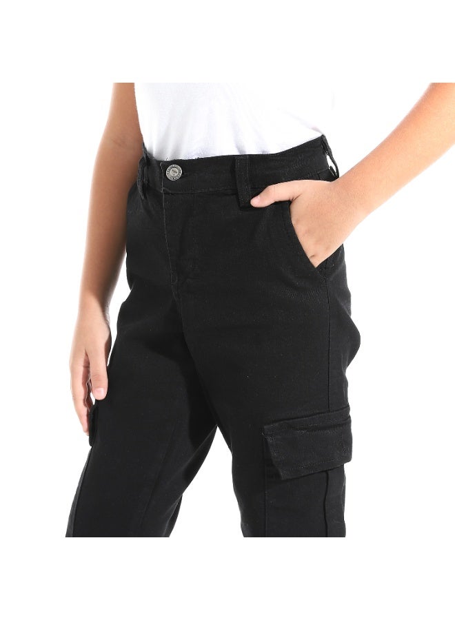 Andora Black Baggie with Sided Pockets Pants_Black - Image 4