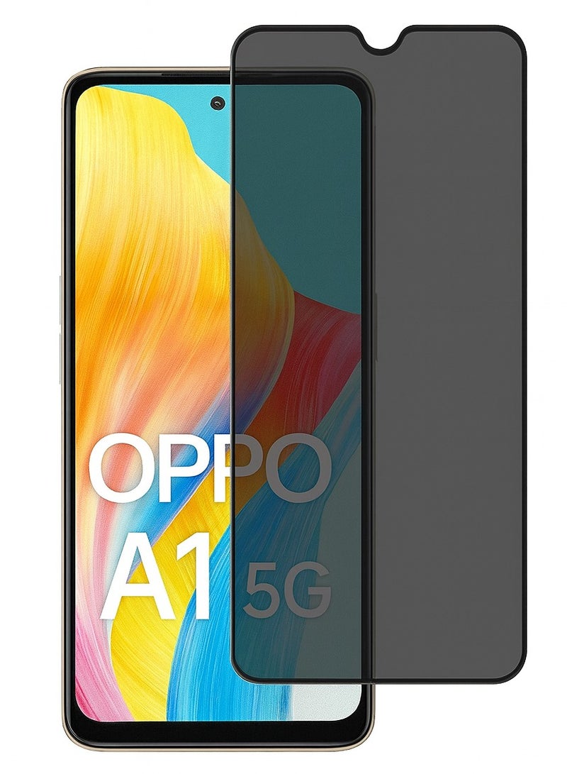 أوريجنال واقي شاشة الخصوصية لهاتف OPPO A1 5G - زجاج مقسّى مضاد للكهرباء الساكنة مع خصوصية ESD، صلابة 9H، مضاد للتجسس، مقاوم للغبار، لمسة فائقة النعومة - Image 1