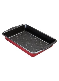 Prestige Prestige New Disney Bake with Mickey Mouse Roasting Tin Non Stick - Deep Large Baking Tray 9x13 Inch, Carbon Steel Bakeware, Red & Black  - Image 1
