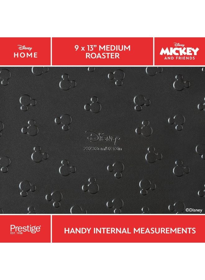 برستيج صينية خبز Prestige Disney Mickey Mouse غير لاصقة - كبيرة وعميقة 9x13 بوصة، فولاذ كربوني، أحمر وأسود - Image 5