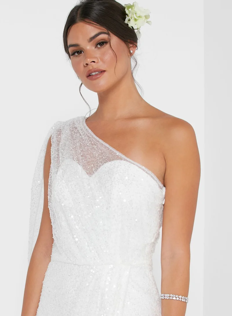 Chi-Chi London Abby Shimmer One Shoulder Dress