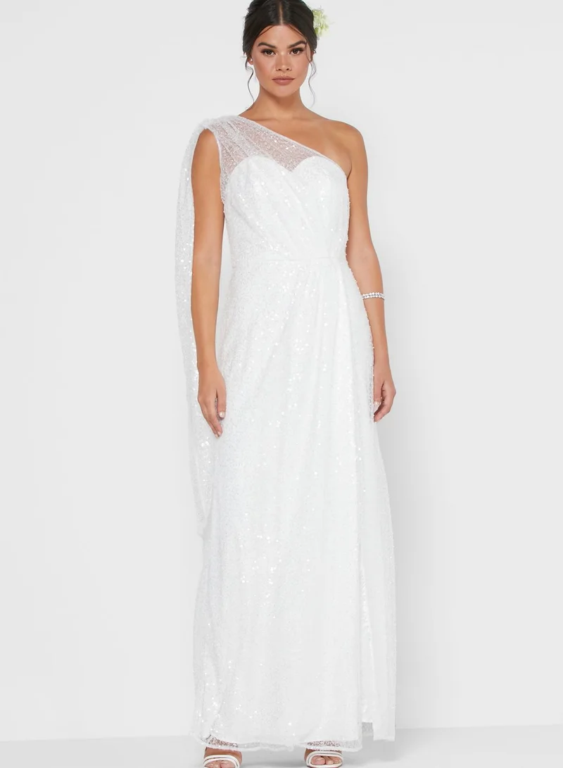 Chi-Chi London Abby Shimmer One Shoulder Dress