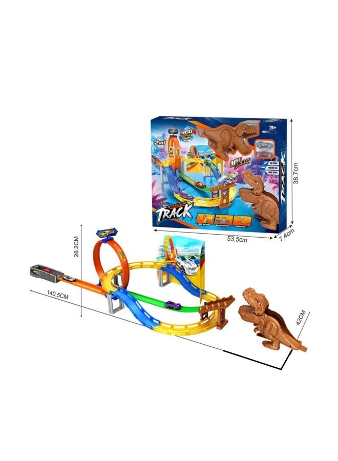 SBAQ Kids Racing Track Set with Dinosaurs and Loop Track - Image 2