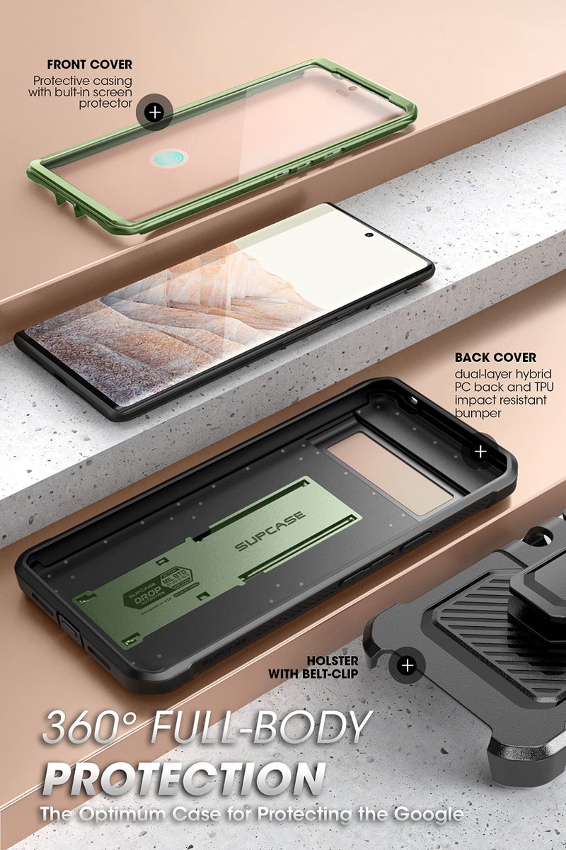 SUPCASE Unicorn Beetle Pro Series Case for Google Pixel 7 Pro (2022 Release), Full-Body Rugged Holster Case with Built-in Screen Protector (Guldan) - Image 2