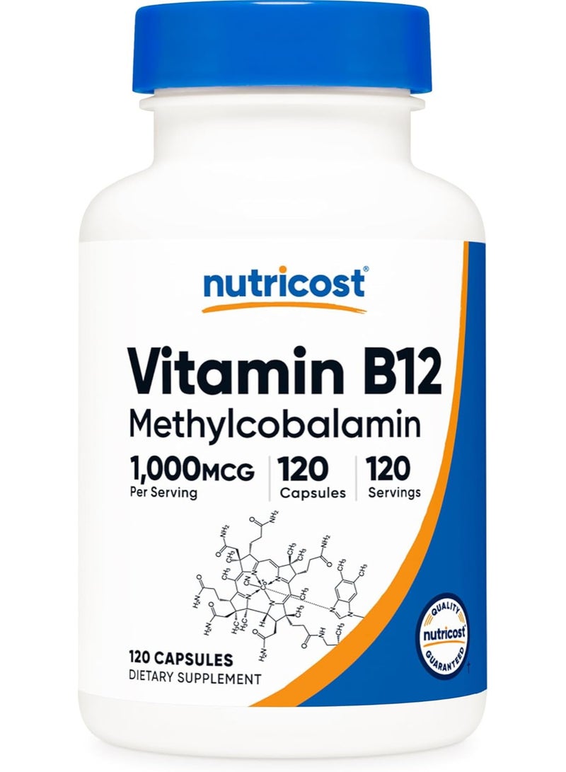 Nutricost Vitamin B12 (Methylcobalamin) 1000mcg, 120 Capsules - Image 1