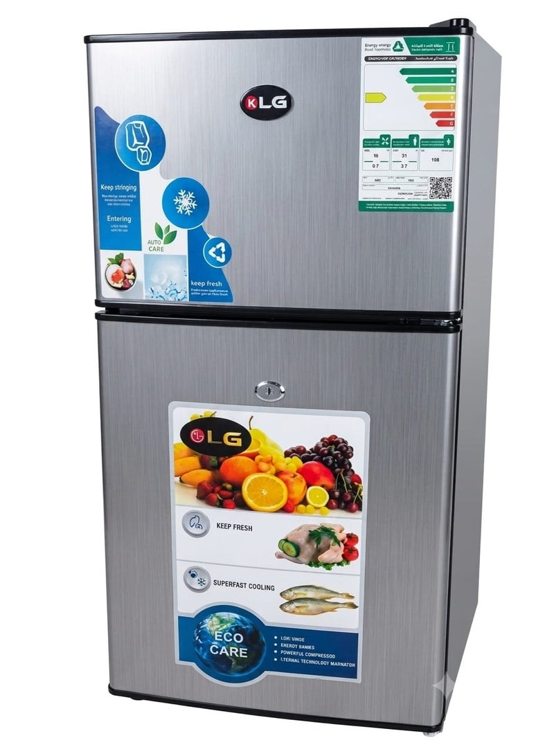 KLG 57 Liters 2-Door Small Refrigerator, 2 Cubic Feet, Silver | KLG-120DR - Image 1