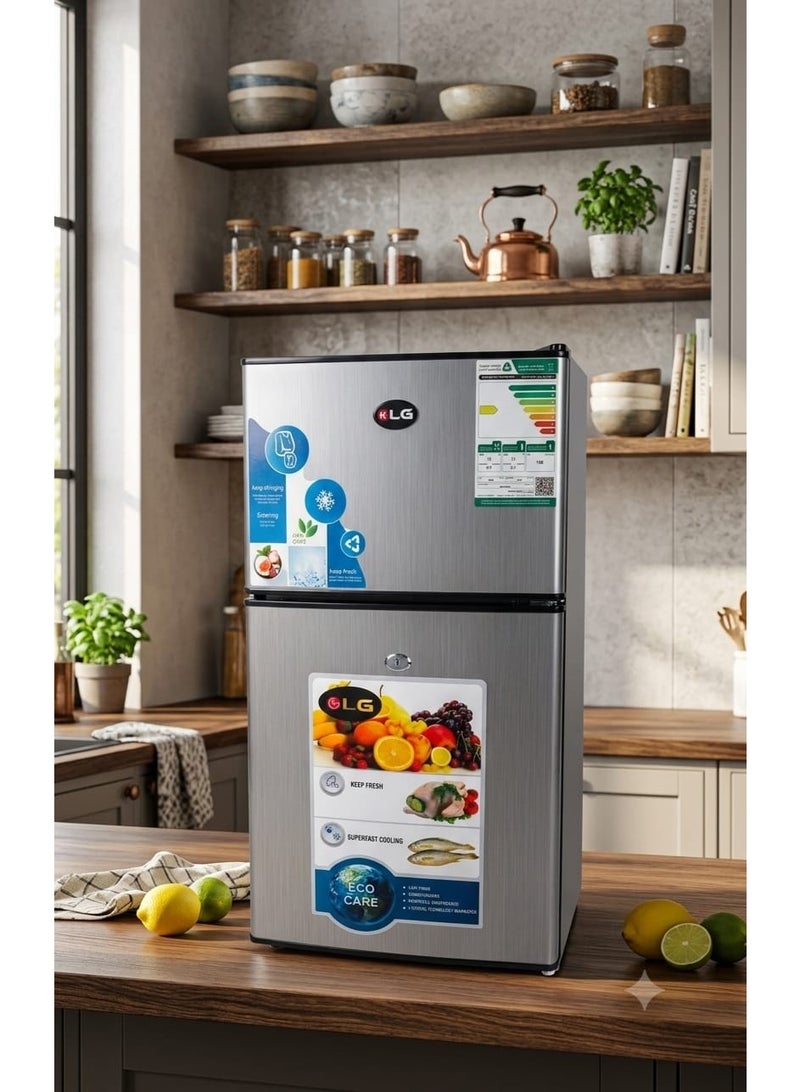 KLG 57 Liters 2-Door Small Refrigerator, 2 Cubic Feet, Silver | KLG-120DR - Image 2