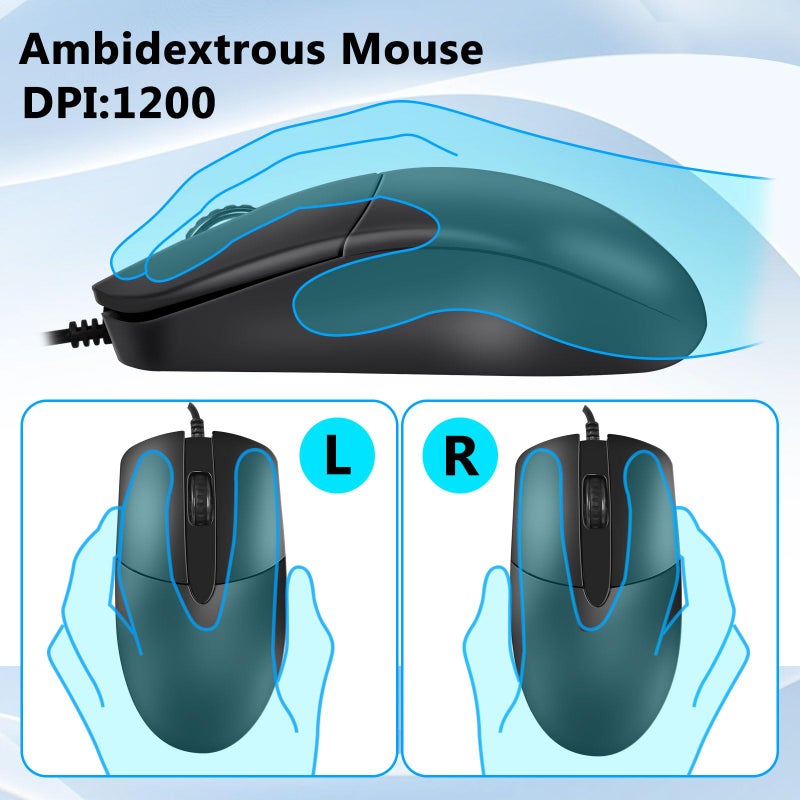 Redragon Wired Keyboard and Mouse Combo, Full-Size Spill Resistant Computer Keyboard and Optical USB Wired Mouse, Plug and Play for Windows PC, Mac OS Desktop/Laptop - Black - Image 5