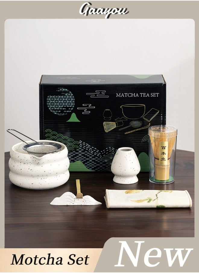 Gaayou 7PCS Matcha Set, Matcha Whisk Set, Matcha Kit with Ceramic Bowl, Matcha Tea Tool Matcha Tea Set Traditional Tea Set  - Image 1
