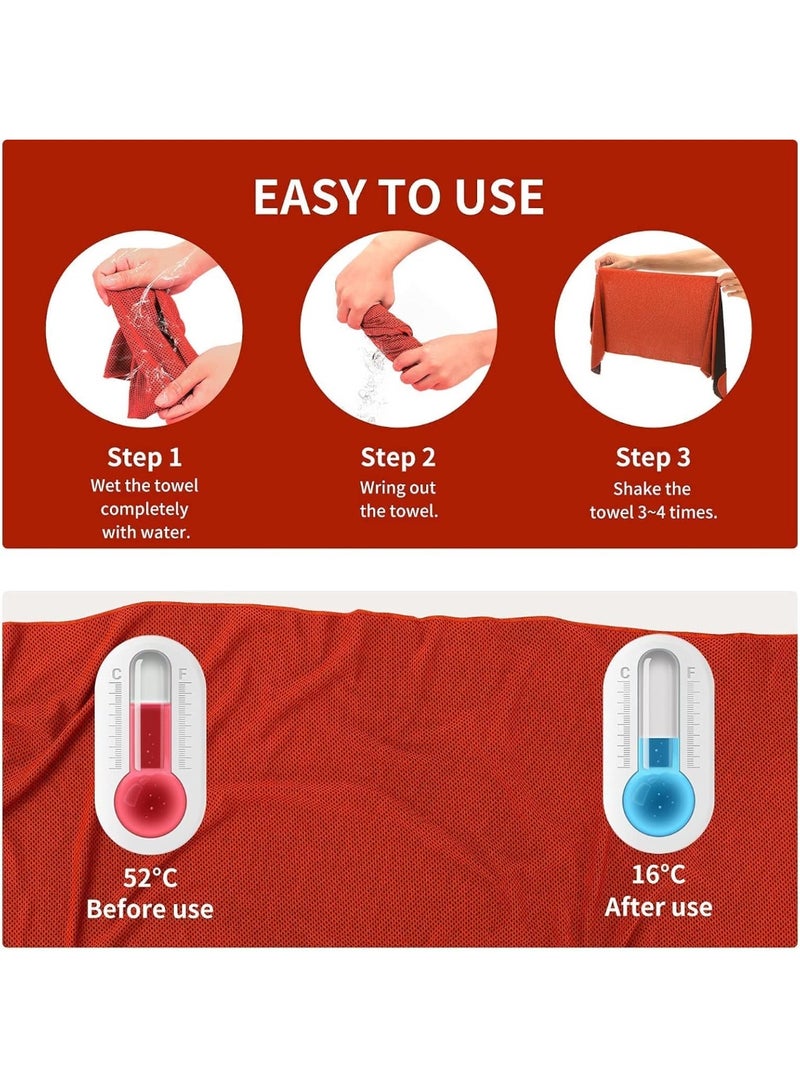 Cooling Towels for Neck and Face with Carry Case 3 Packs, Workout Towel for Athletes, Soft & Breathable Ice Cooling Towel, Microfiber Chilly Towel for Camping, Fitness, Sport, Gym - Image 4