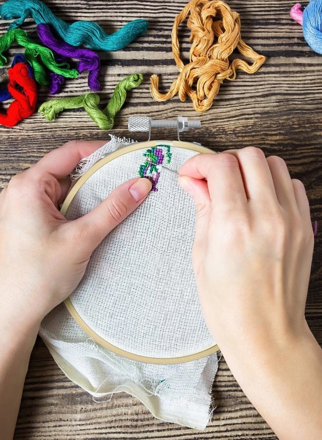 TINDTOP 8 Pieces 4 Inch Embroidery Hoops, Bamboo Frame Circle Cross Stitch Hoop Ring Embroidery Hoops Set for Embroidery and Cross Stitch - Image 4