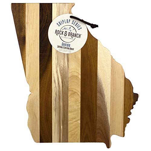 Totally Bamboo Rock & Branch Series Shiplap Georgia State Shaped Wood Serving and Cutting Board | Great for Wall Art - Image 5