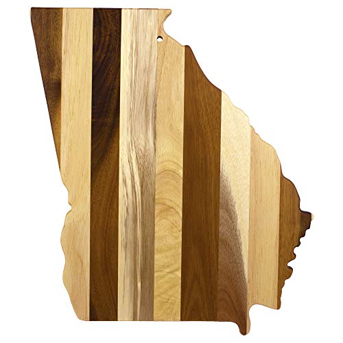 Totally Bamboo Rock & Branch Series Shiplap Georgia State Shaped Wood Serving and Cutting Board | Great for Wall Art - Image 1