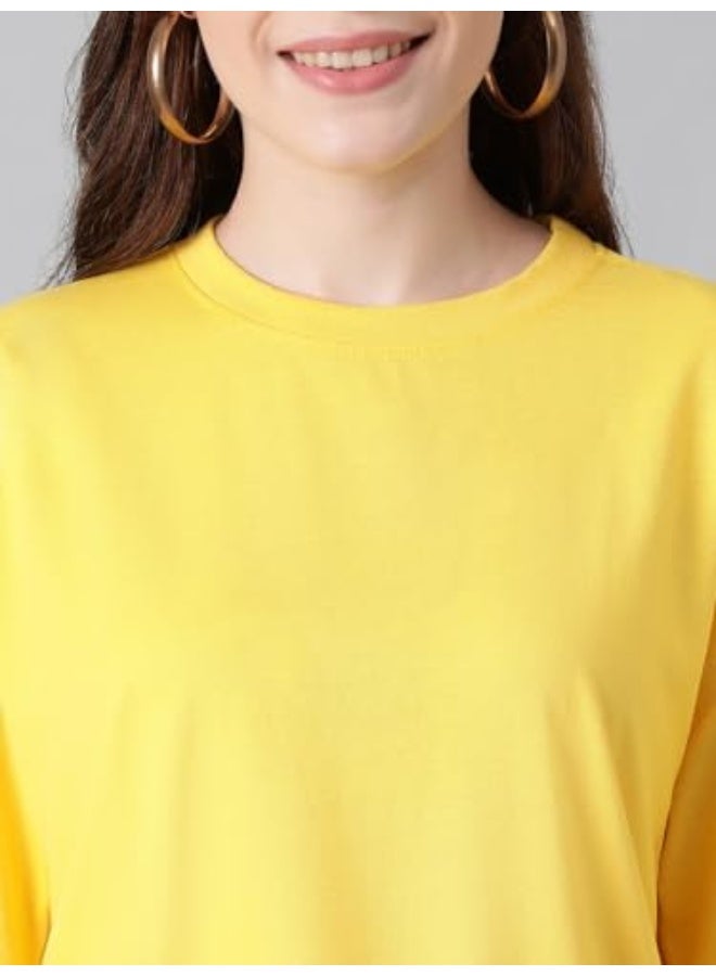 كوتي قمصان كوتي النسائية المصنوعة من مزيج القطن الكبير (أصفر، M)_KTTWOMENSTSHIRT276M - Image 5