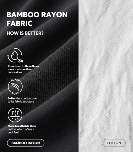 DAVID ARCHY Men's Undershirt Bamboo Rayon Moisture-Wicking Black T-Shirts Stretch V-Neck Tees for Men, 3-Pack (XL, Black) - Image 3
