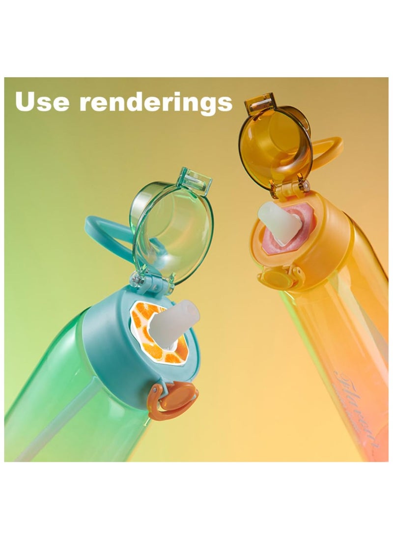 XiuWoo - 900ml Air Water Bottle Starter Set Up Sports Air Water Bottle BPA Free With Straw Drinking Bottles with 5 Flavor Pods Scented 0 Sugar Fruit Fragrance Water Cup for Outdoor Gym Yellow - Image 1