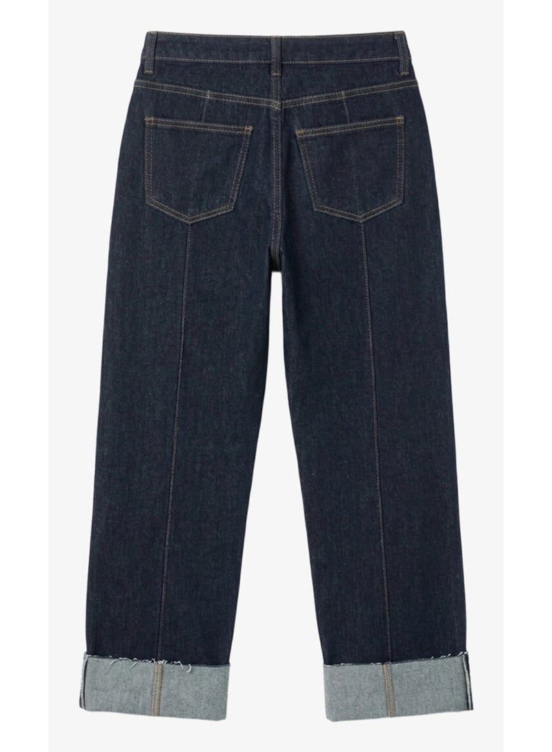 Carina Folded-Cuff Denim Pants - Image 3