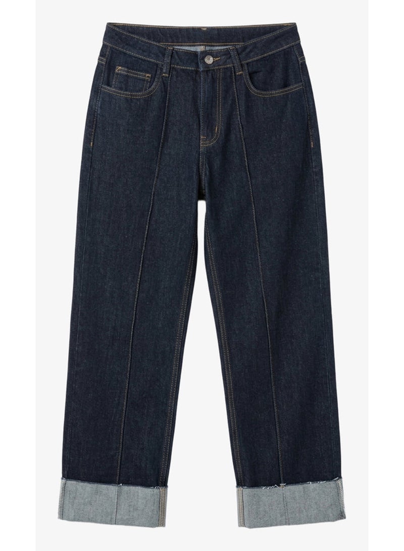 Carina Folded-Cuff Denim Pants - Image 2