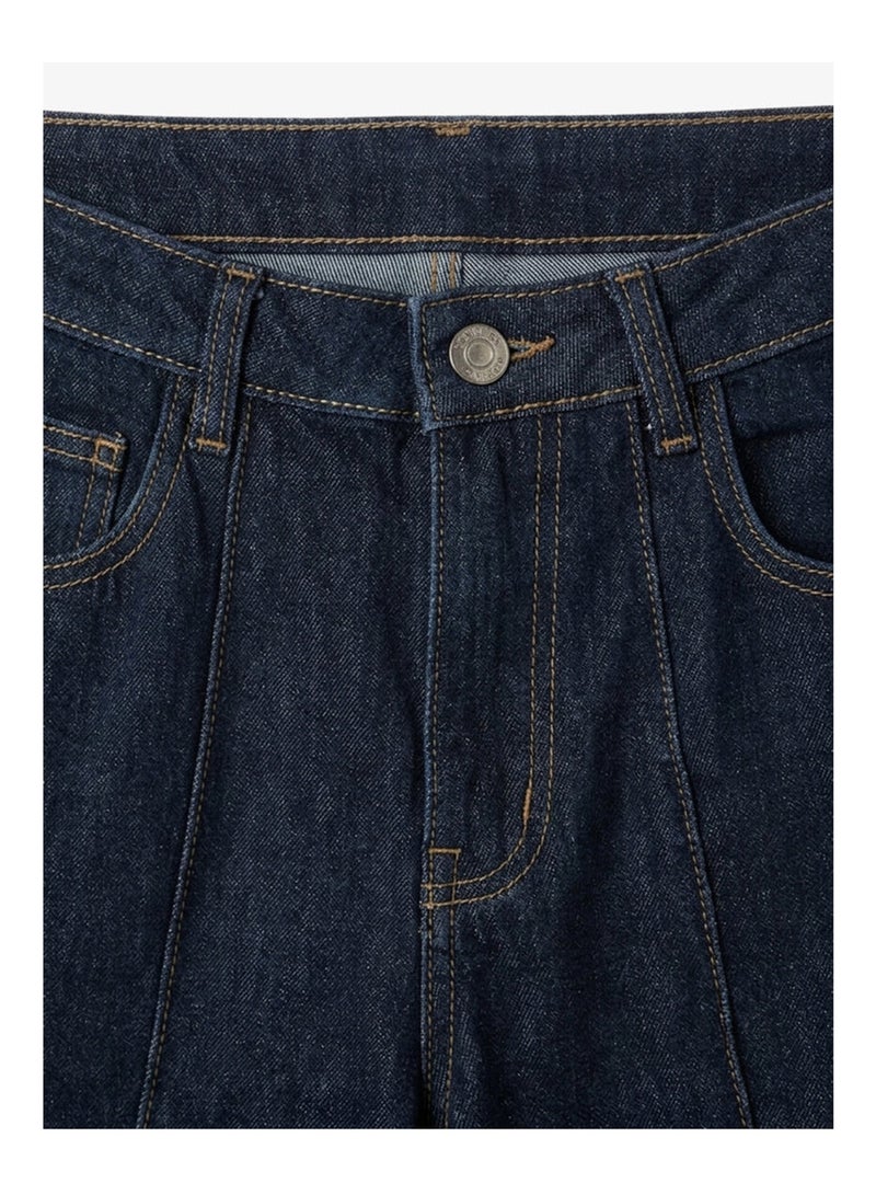Carina Folded-Cuff Denim Pants - Image 4