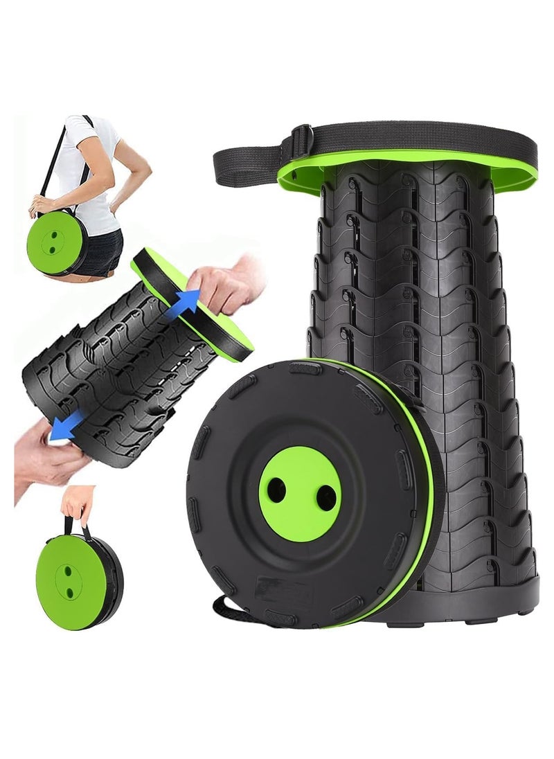 TIGER 2023 Upgraded Portable Collapsible Folding Stool – Retractable Telescoping Foldable Camping Stool for Adults, Outdoor Fishing, Hiking, Travel, Gardening, BBQ (Green, One Size).  - Image 1
