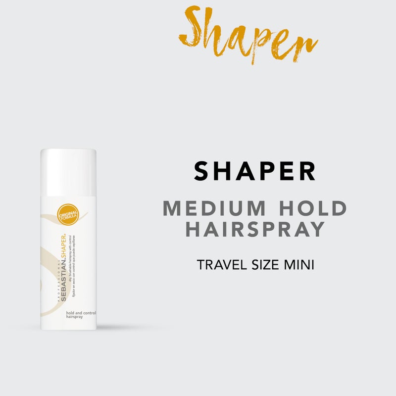 Sebastian Professional Shaper, Classic 80% VOC, Humidity-Resistant, Medium to Strong Hold, 24-Hour Control, Travel Size, Mini Hairspray, 1.5oz - Image 2