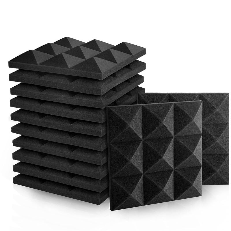 Sonic Acoustics 12 Pack 12 X 12 X 0.4 Inches Acoustic Absorption Panel, 3D Unique Soundproofing Insulation, Used in Home & Offices - Image 1